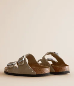 Shoes | Birkenstock® Arizona Rivets Suede Sandal Taupe