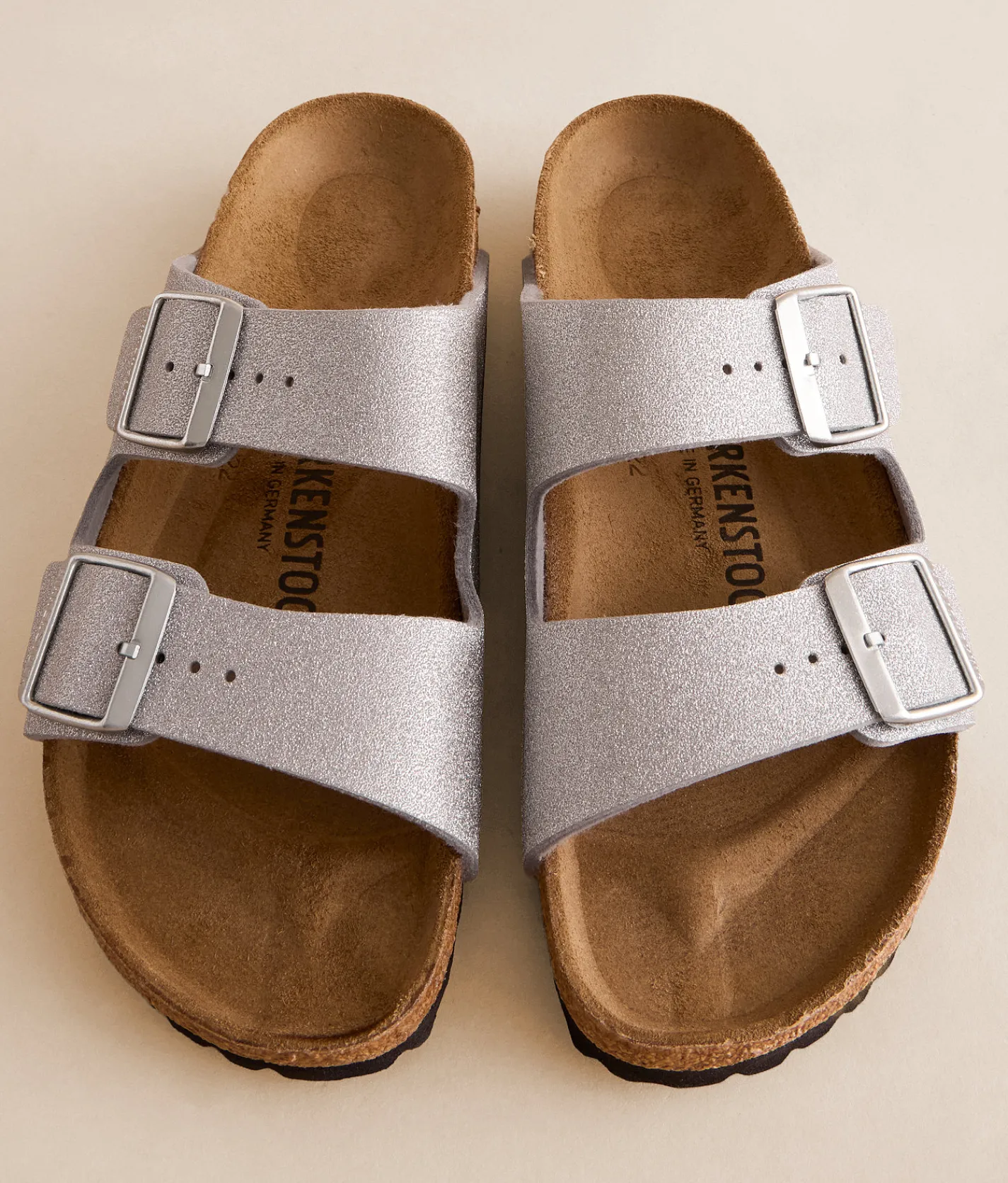 Birkenstock® Arizona Shiny Glitter Sandal Silver