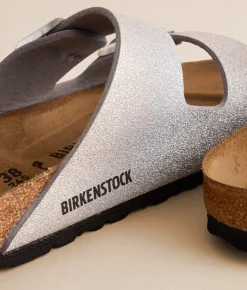 Birkenstock® Arizona Shiny Glitter Sandal Silver