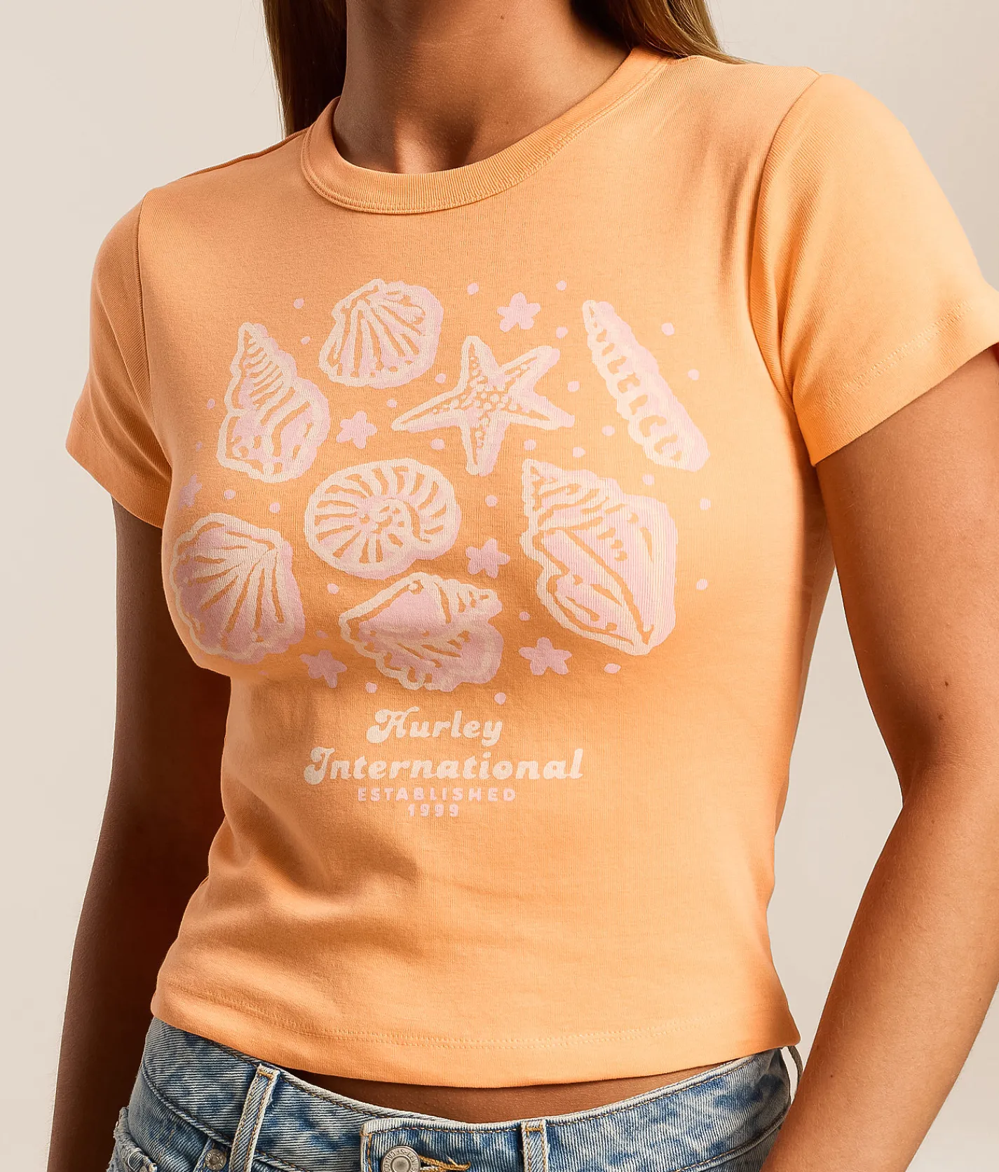Tops | Hurley Array Baby Cropped T-Shirt Cantaloupe