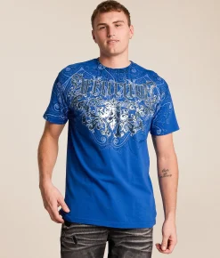 Graphic T-Shirts | Affliction Artifact T-Shirt Dark Blue Reactive