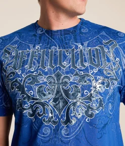 Graphic T-Shirts | Affliction Artifact T-Shirt Dark Blue Reactive