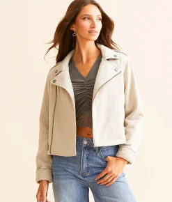 Open SZN Asymmetrical Jacket Natural New