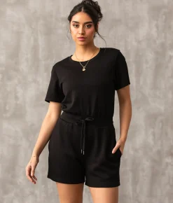 Buckle Black Athleisure Romper Black Online