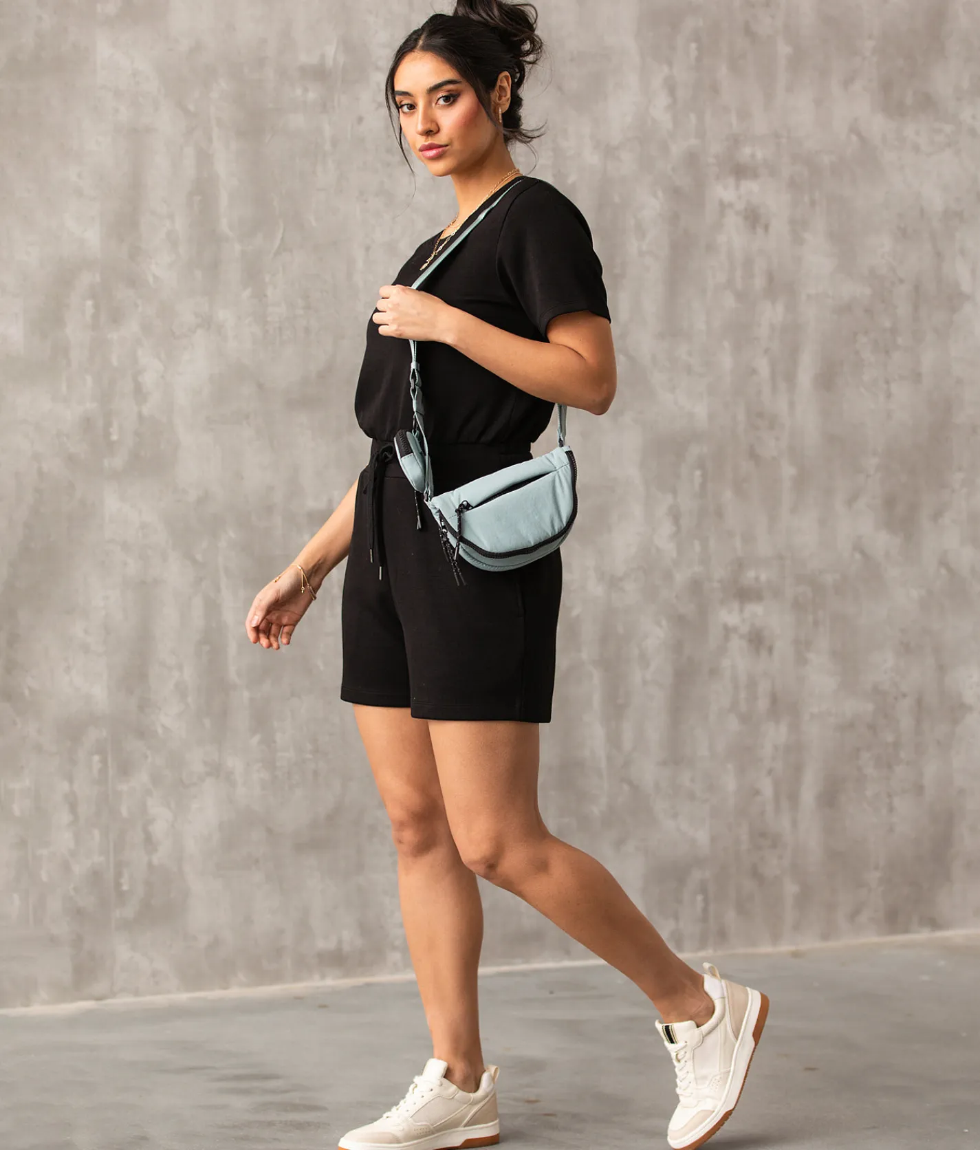 Buckle Black Athleisure Romper Black Online