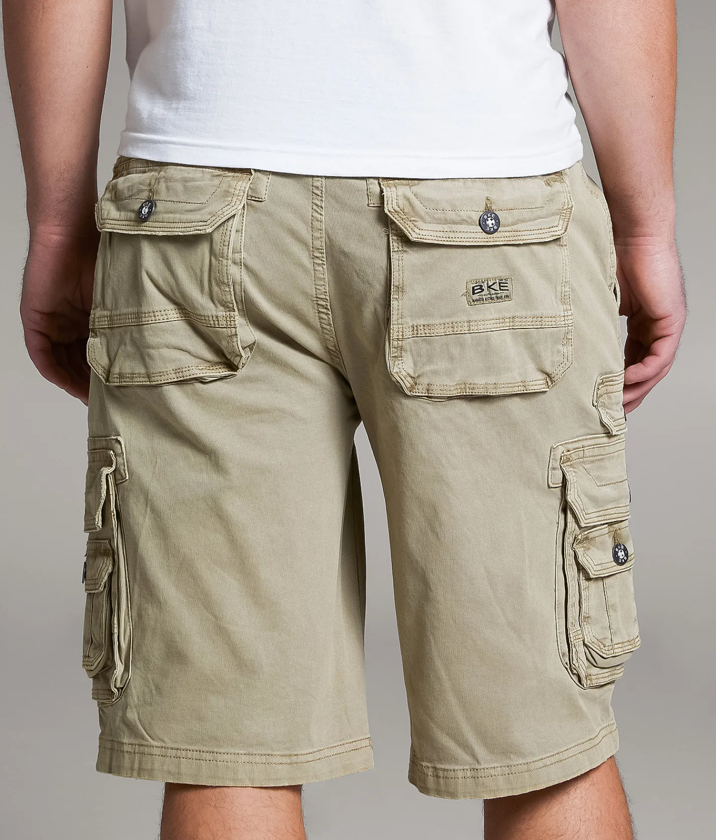 BKE Athletic Cargo Stretch Short Chinchilla Discount