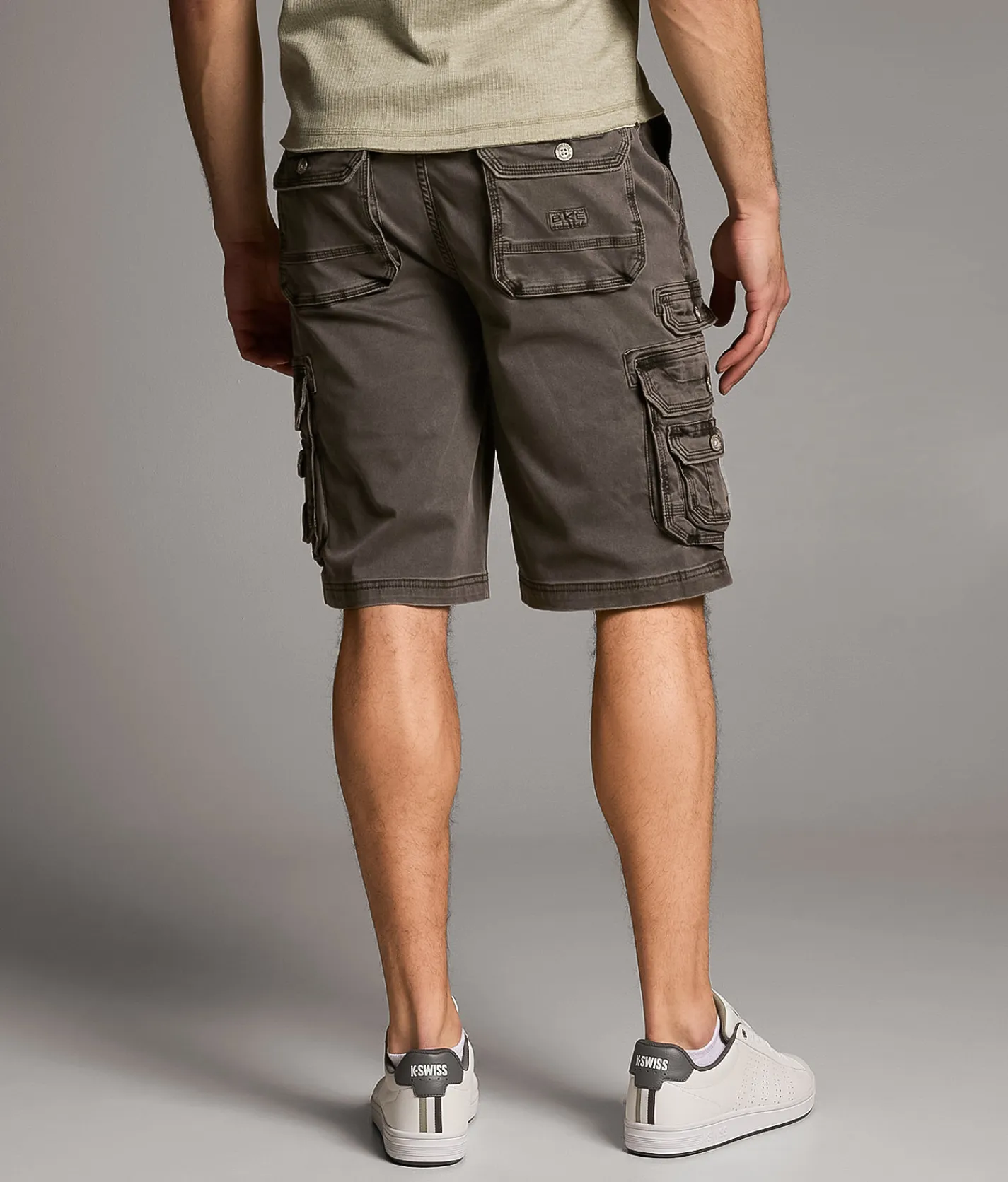 BKE Athletic Cargo Stretch Short Morally Grey Clearance