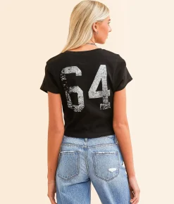 Tops | Modish Rebel Athletic Division Cropped T-Shirt Black