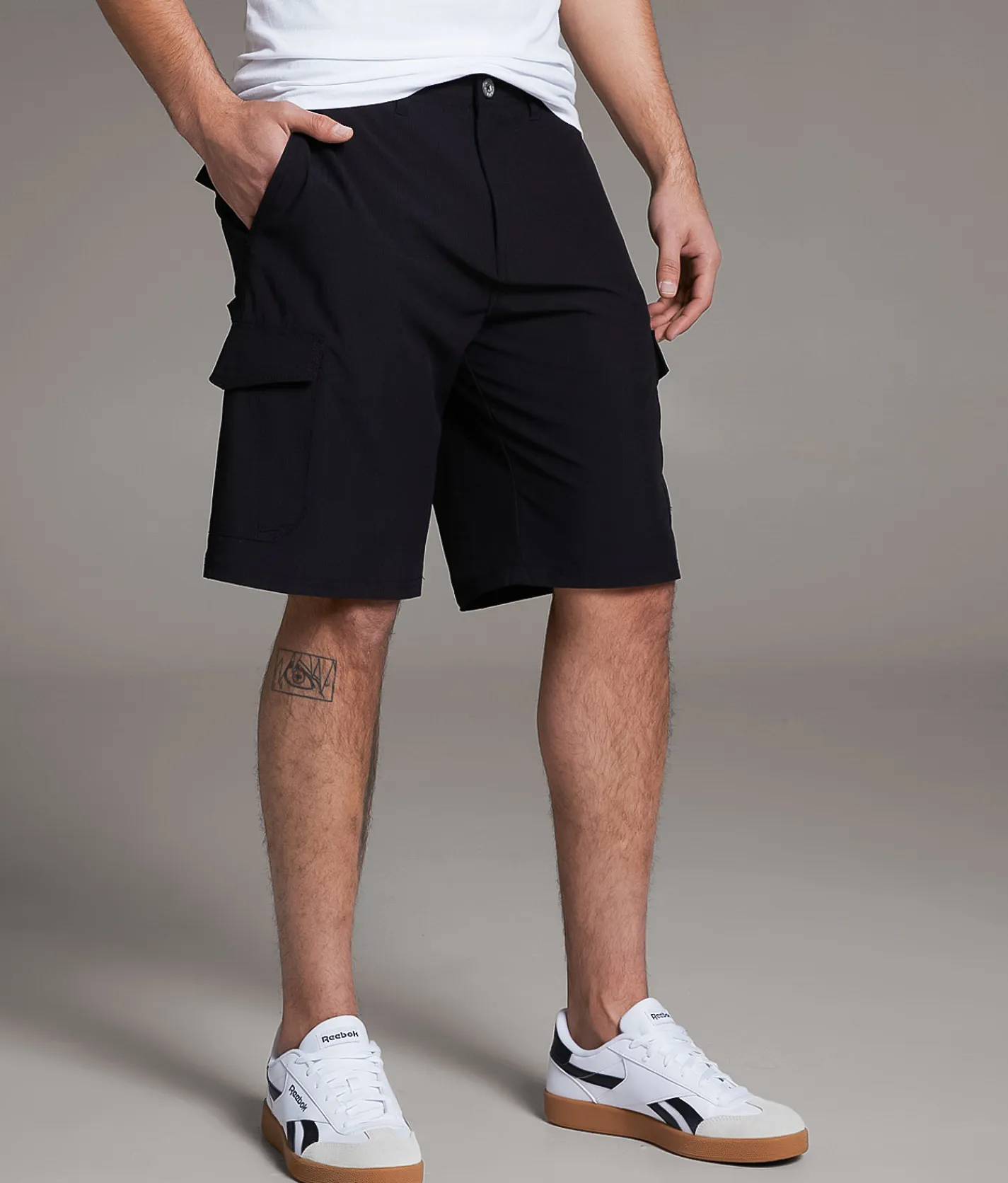 BKE Athletic Hybrid Cargo Stretch Short Black Best