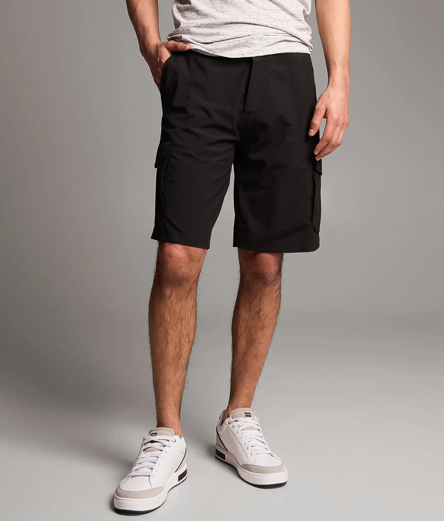 BKE Athletic Hybrid Cargo Stretch Short Black