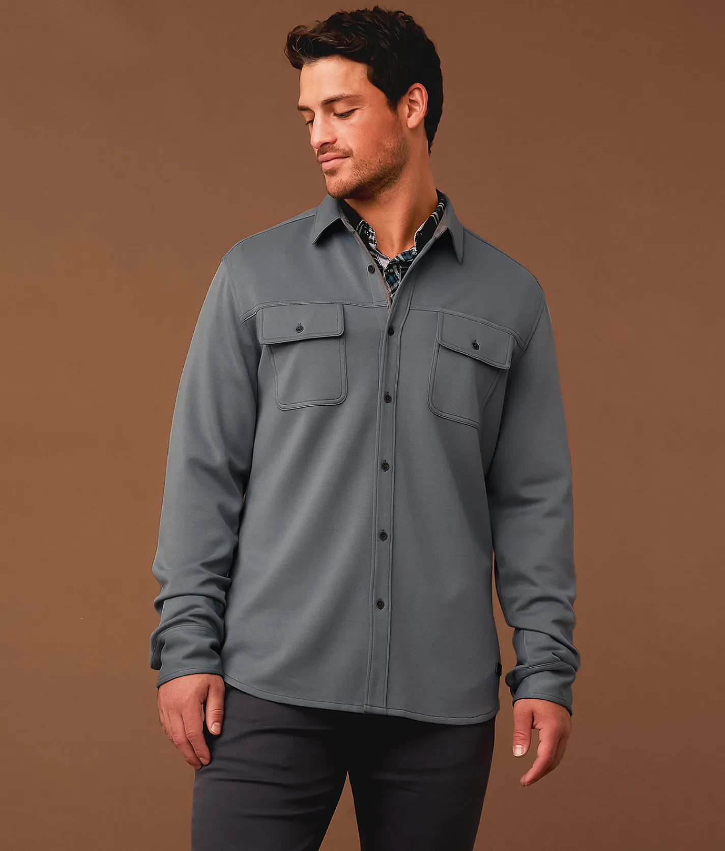Tops | Outpost Makers Athletic Knit Shirt Slate Blue