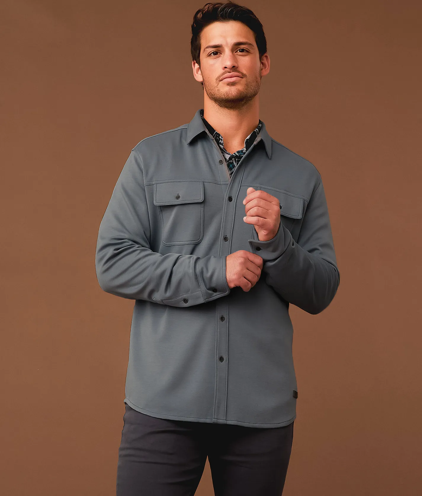 Tops | Outpost Makers Athletic Knit Shirt Slate Blue