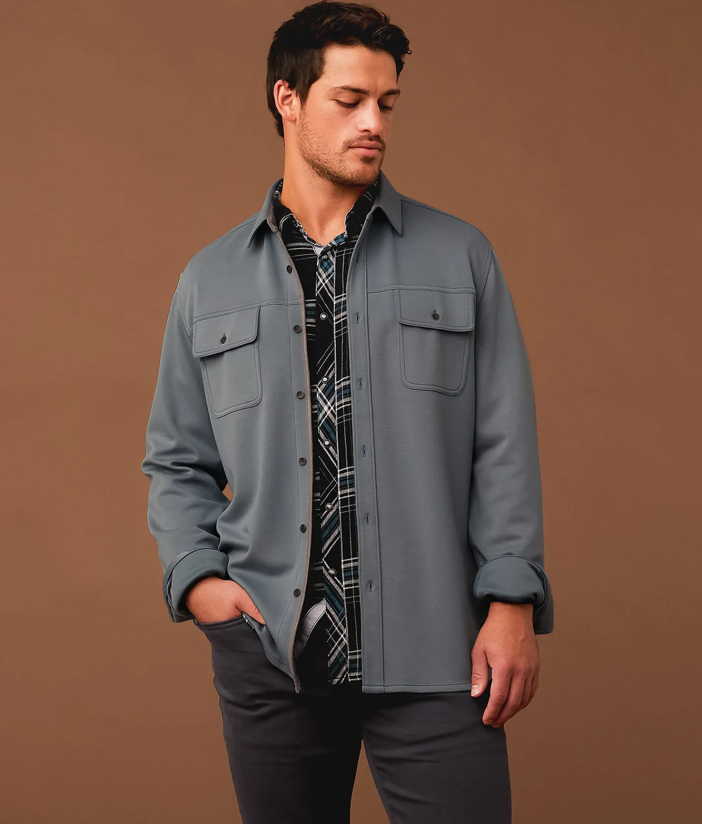 Tops | Outpost Makers Athletic Knit Shirt Slate Blue