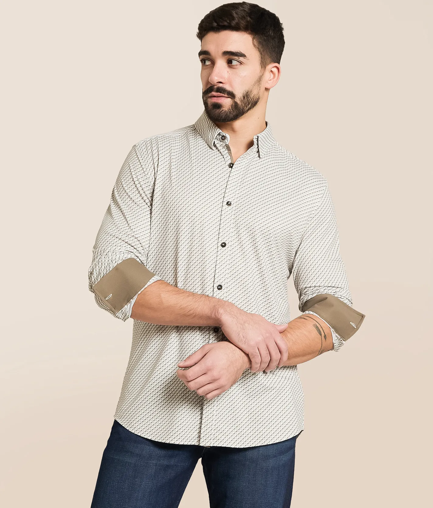 Tops | J.B. Holt Athletic Performance Knit Shirt White Tan