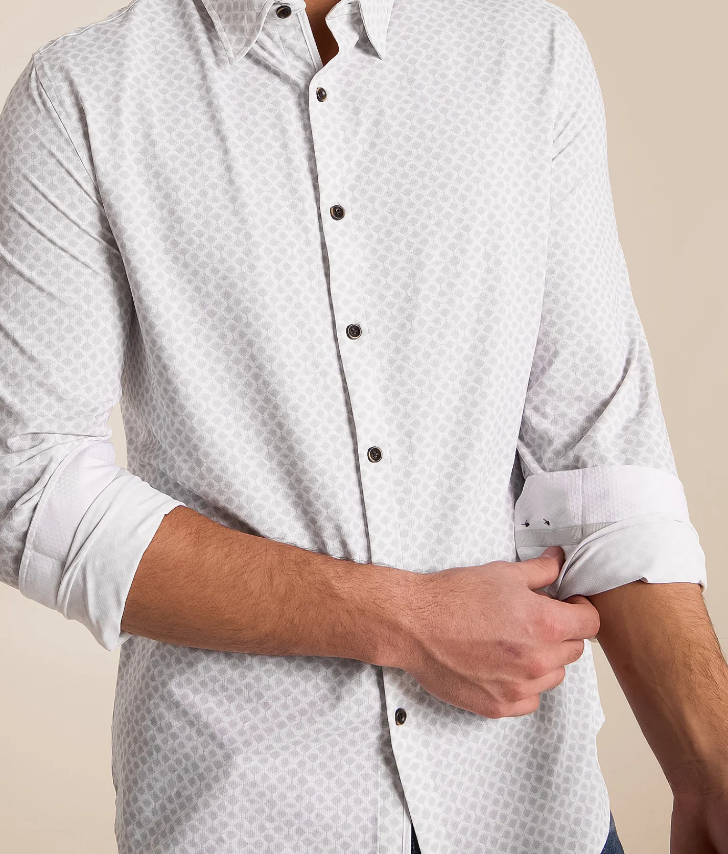 Tops | J.B. Holt Athletic Performance Stretch Shirt White Grey