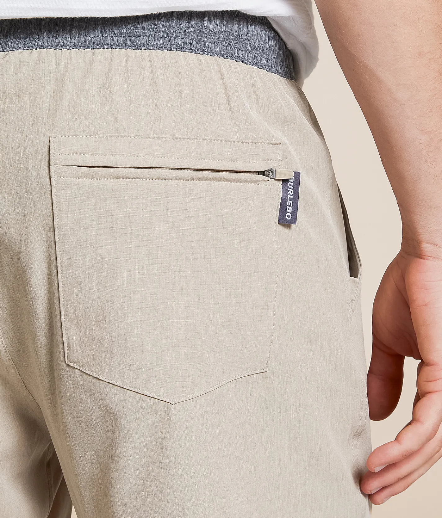 Bottoms|Activewear | BURLEBO Athletic Performance Stretch Short Khaki