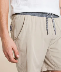 Bottoms|Activewear | BURLEBO Athletic Performance Stretch Short Khaki