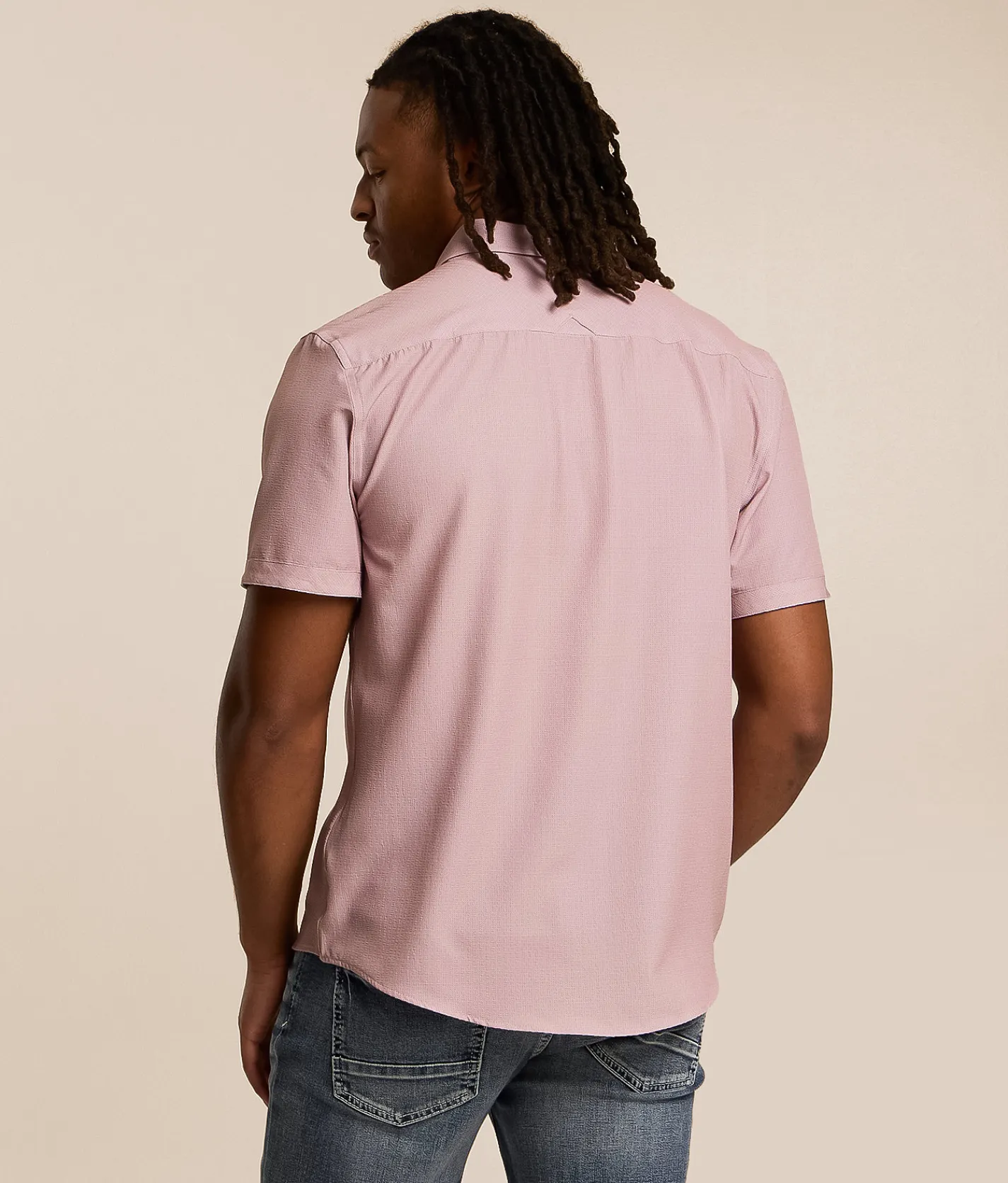 J.B. Holt Athletic Performance Stretch Shirt Mauve Grey Clearance