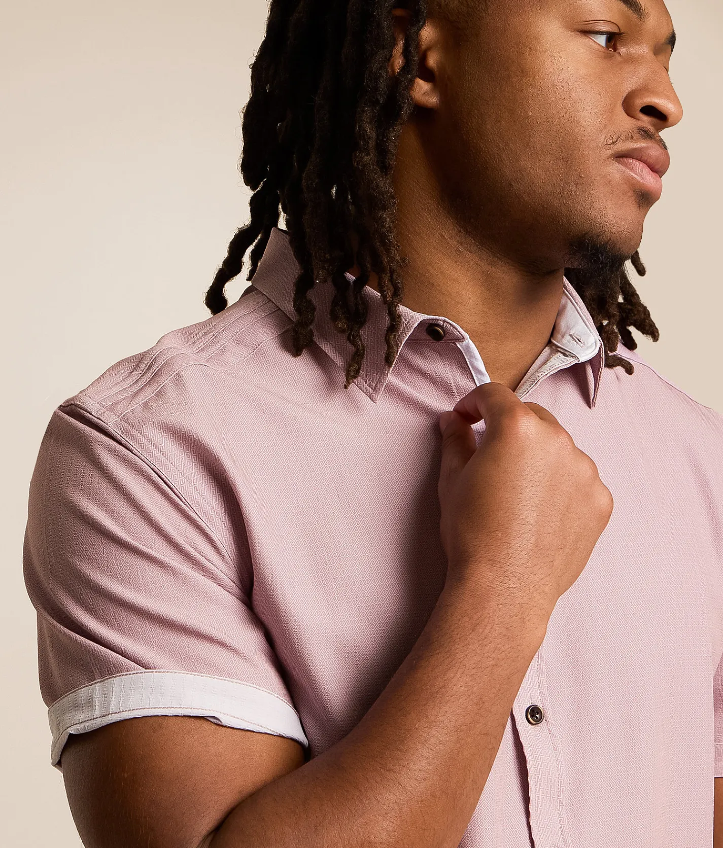 J.B. Holt Athletic Performance Stretch Shirt Mauve Grey Clearance