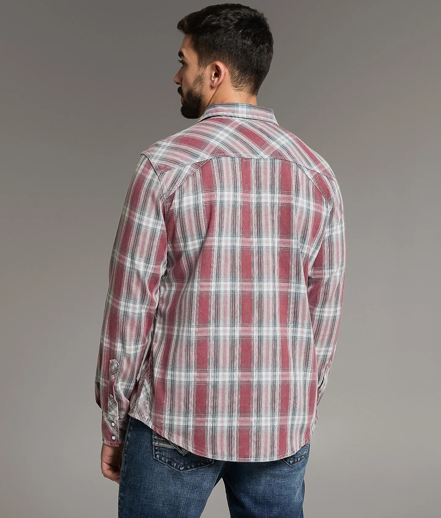 Tops | BKE Vintage Athletic Plaid Shirt Red Navy White