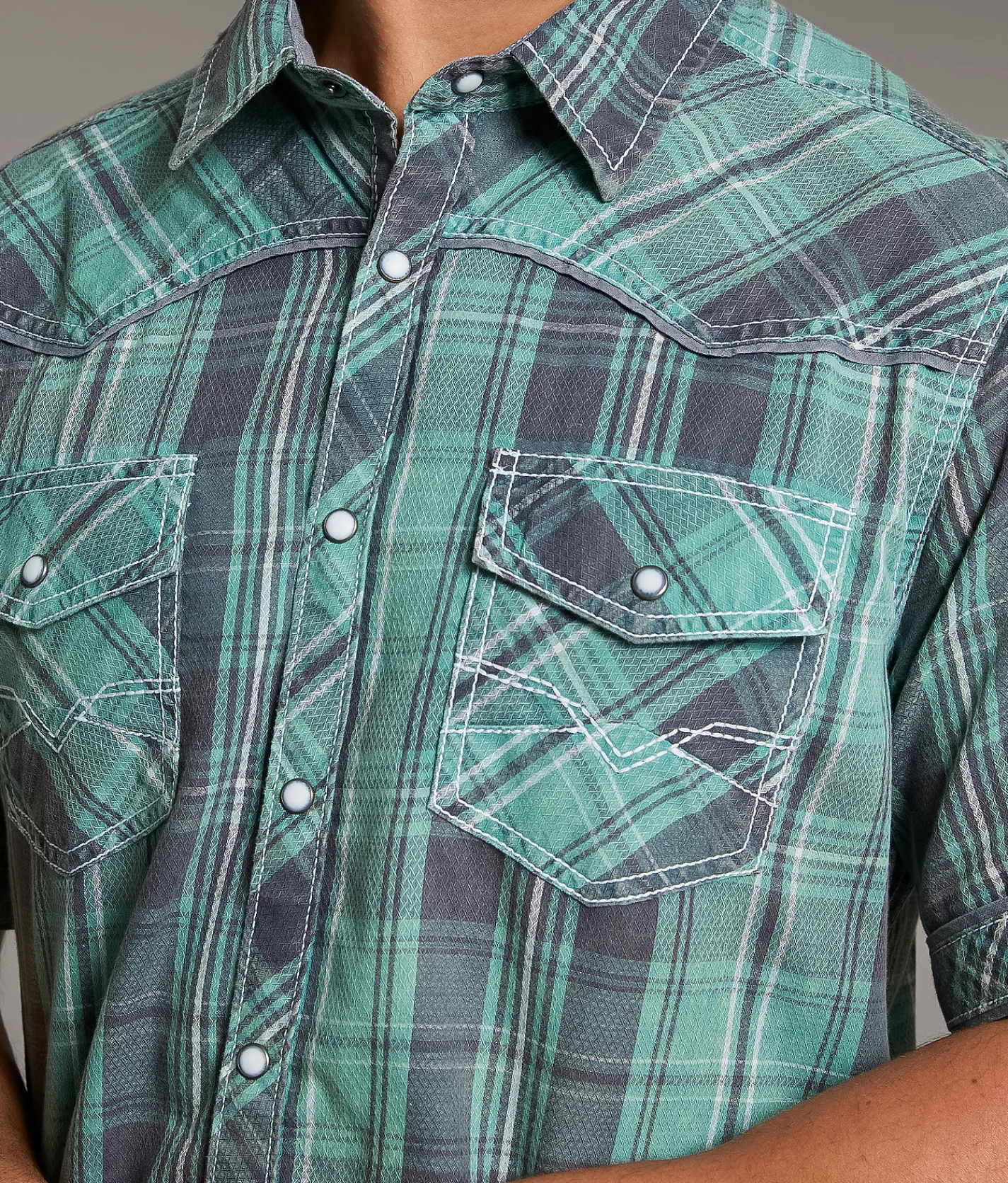 BKE Vintage Athletic Plaid Shirt Teal Navy Outlet