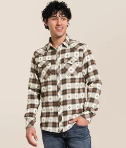 Tops | Gentry County Athletic Plaid Shirt Cream Rust