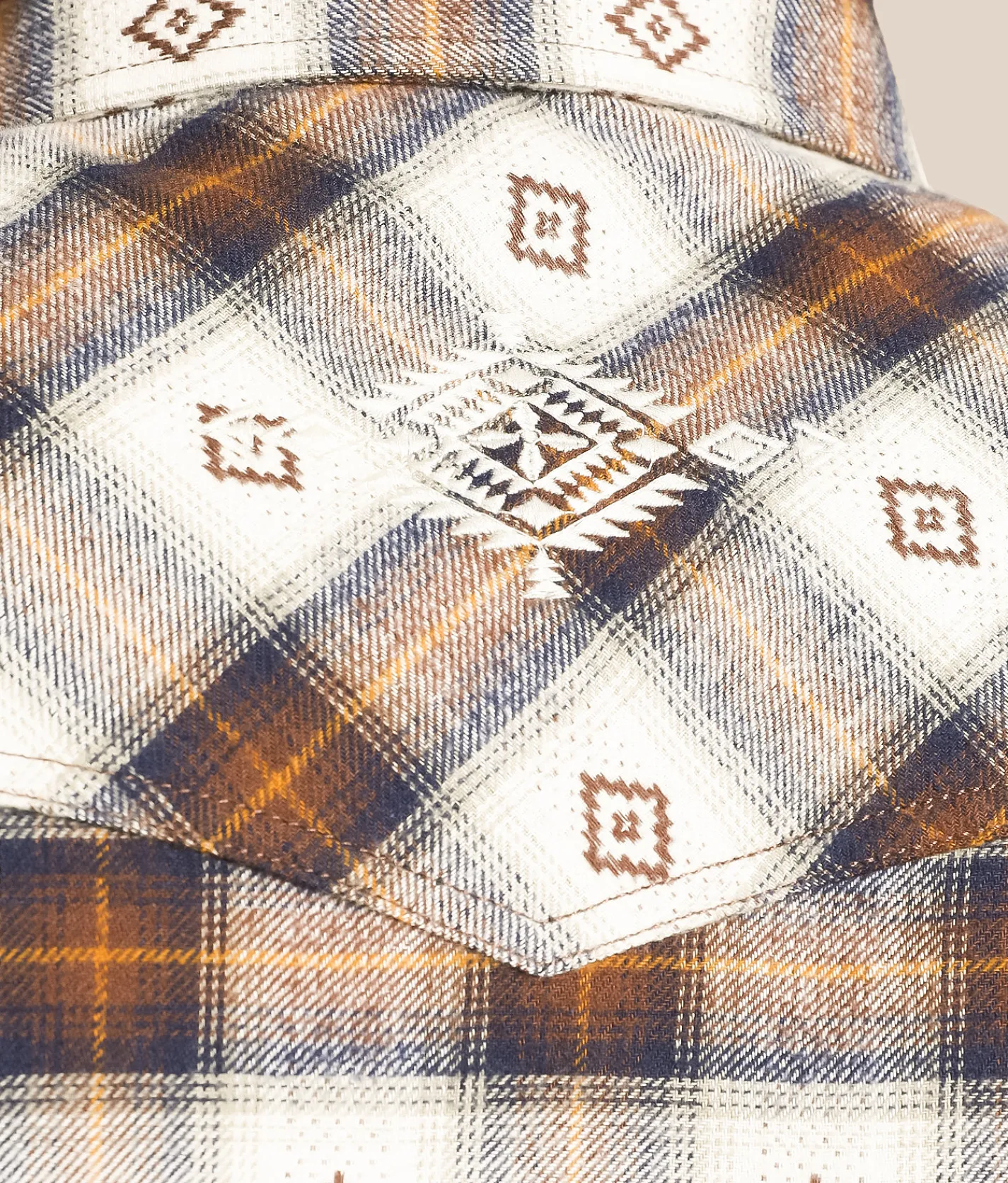 Tops | Gentry County Athletic Plaid Shirt Cream Rust