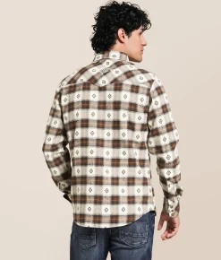Tops | Gentry County Athletic Plaid Shirt Cream Rust