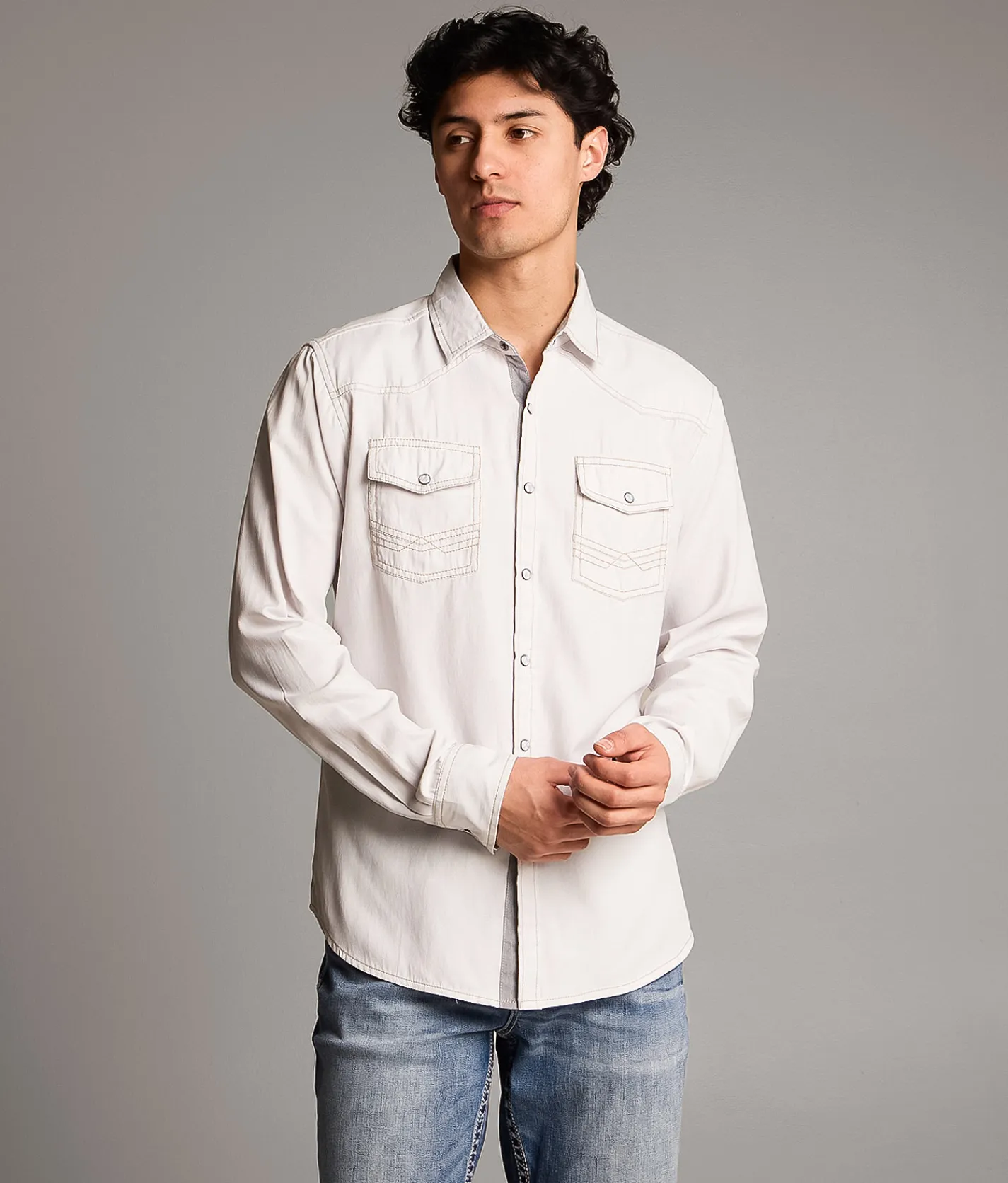 BKE Athletic Shirt Tan White