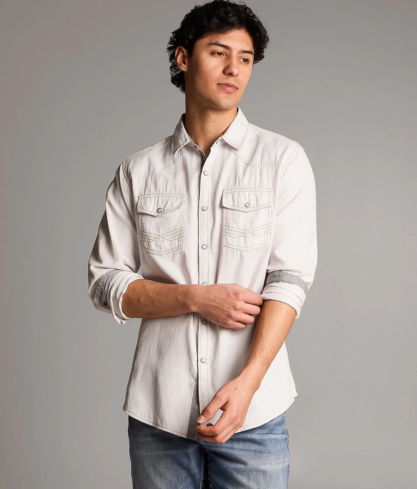 BKE Athletic Shirt Tan White