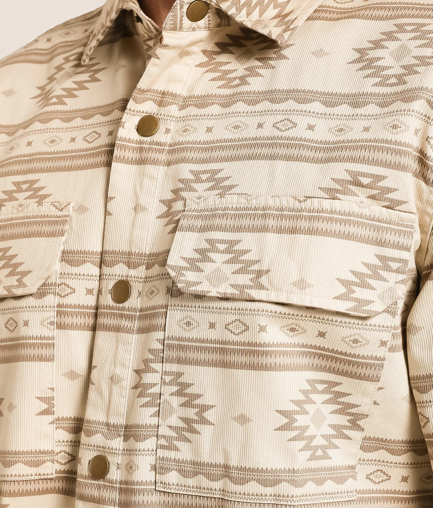 Tops | Departwest Athletic Southwestern Shirt Beige Tan