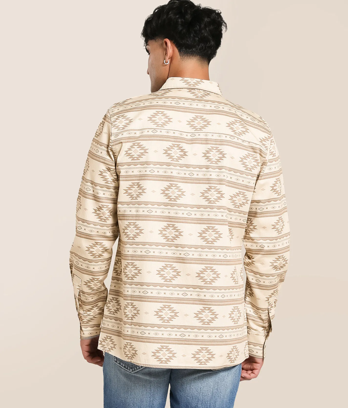 Tops | Departwest Athletic Southwestern Shirt Beige Tan