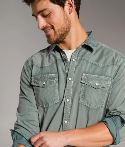 BKE Vintage Athletic Stretch Shirt Green Best