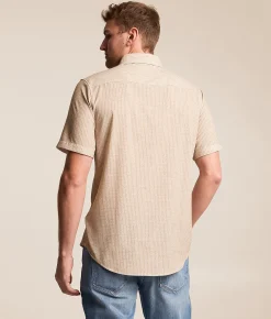J.B. Holt Athletic Striped Performance Stretch Shirt Brown White Online