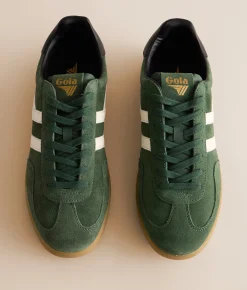 Activewear|Shoes | Gola® Atlas Leather Sneaker Evergreen Offwhite Blk Gu