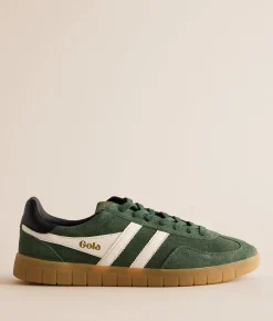 Activewear|Shoes | Gola® Atlas Leather Sneaker Evergreen Offwhite Blk Gu