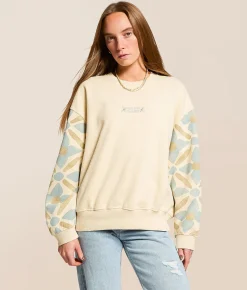 Billabong Atlas Tide Kendal Oversized Pullover Whitecap Outlet
