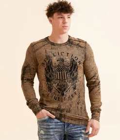 Affliction Atomic Iron Reversible Thermal Tobacco Brown Black Hot