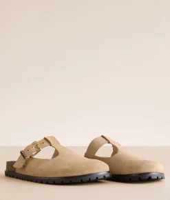 Shoes | Steve Madden Atticus Cut-Out Leather Clog Shoe Taupe Suede