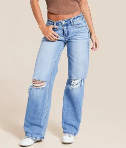 VERVET by Flying Monkey Aubrey Low Baggy Wide Leg Jean Pleasant Sale