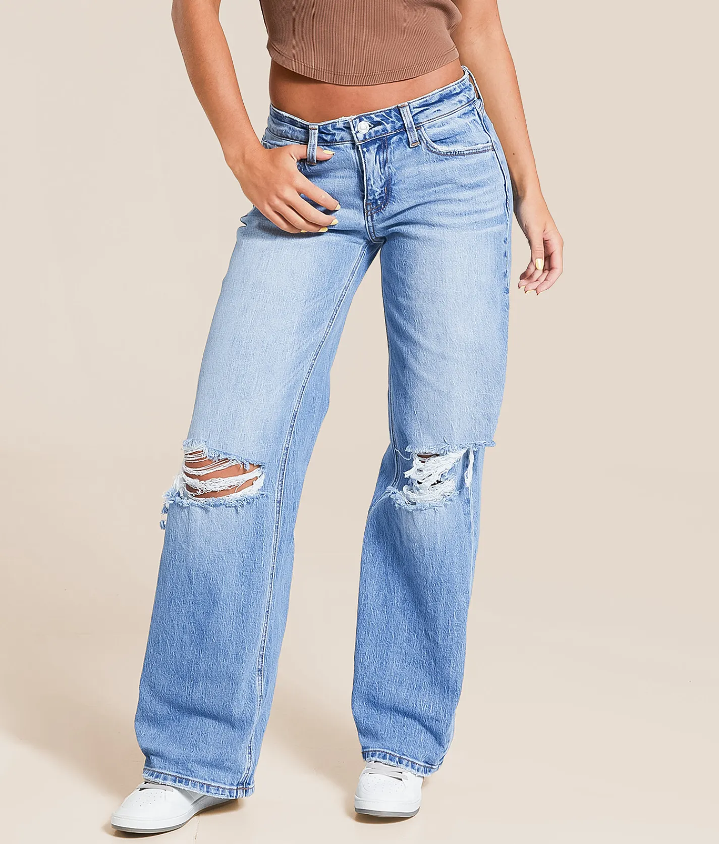 VERVET by Flying Monkey Aubrey Low Baggy Wide Leg Jean Pleasant Sale