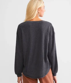 White Crow Audrey Waffle Knit Top White