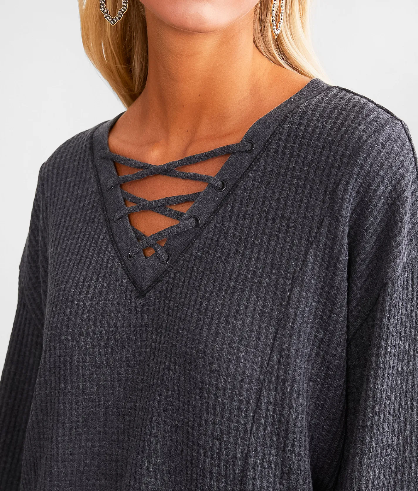 White Crow Audrey Waffle Knit Top White