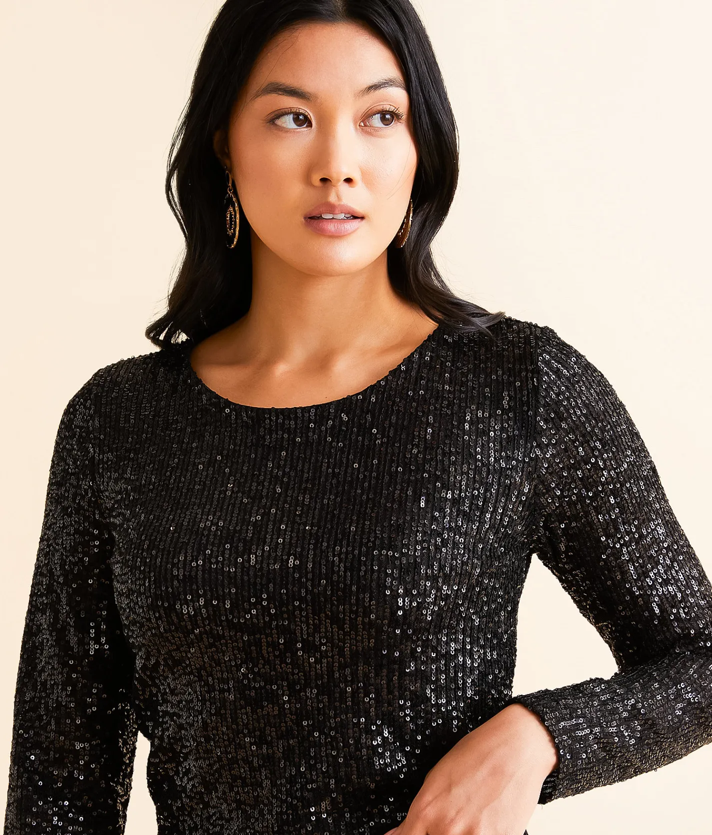 Z Supply Aurora Sequin Cropped Top Black Outlet