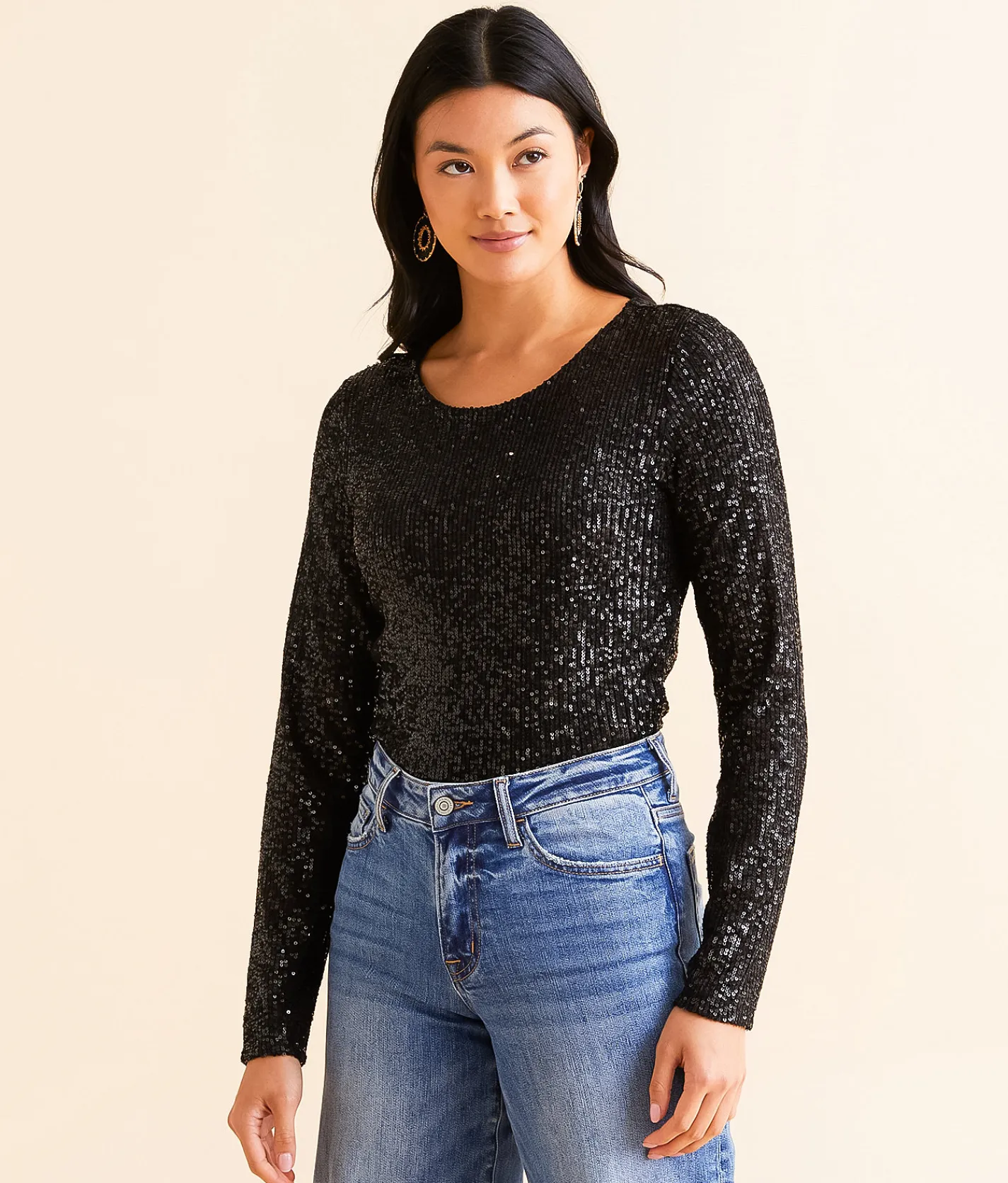 Z Supply Aurora Sequin Cropped Top Black Outlet