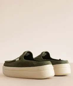 Shoes | HEYDUDE™ Austin Lift Classic Leather Mule Shoe Moss
