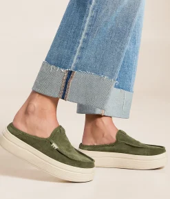 Shoes | HEYDUDE™ Austin Lift Classic Leather Mule Shoe Moss
