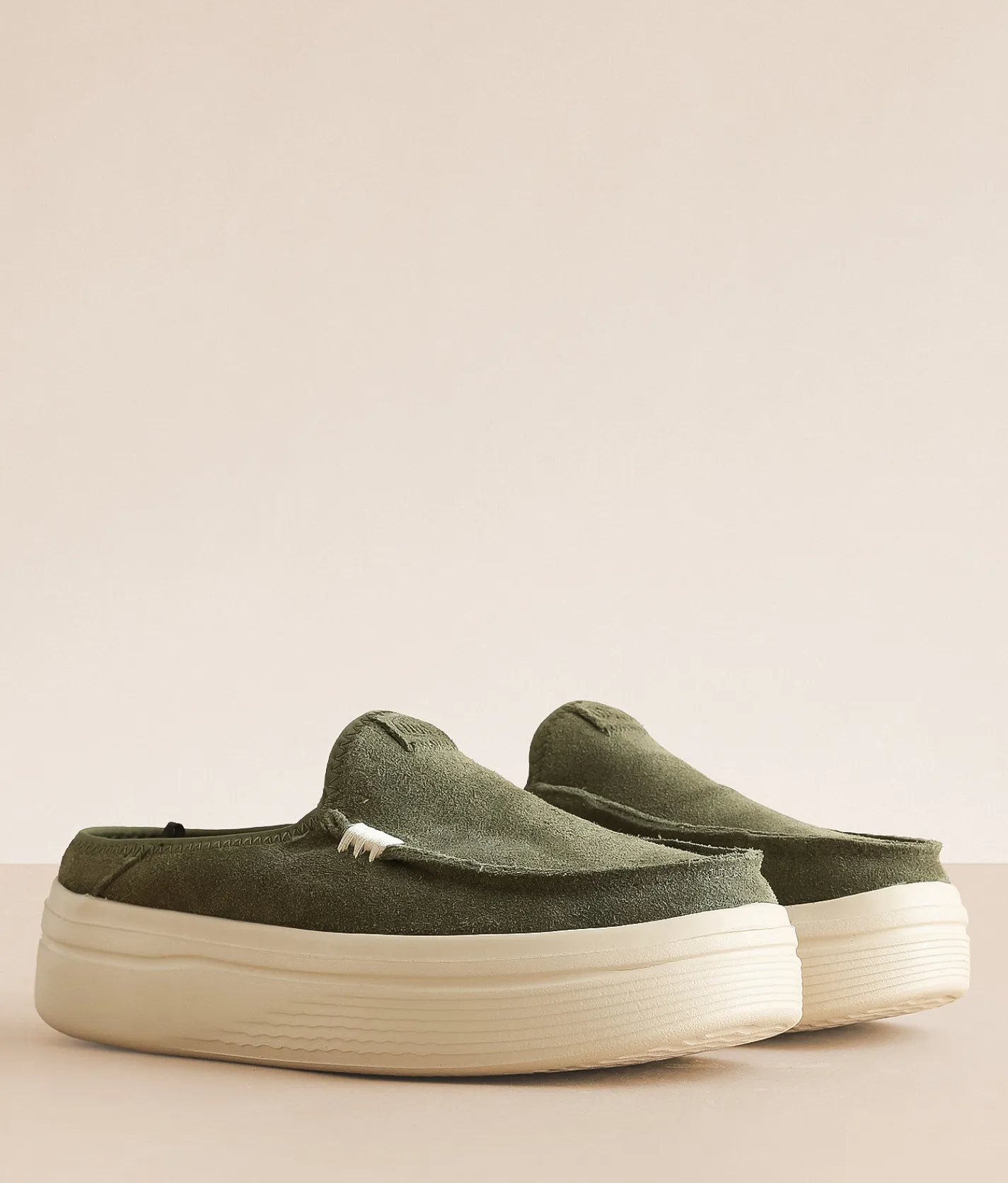 Shoes | HEYDUDE™ Austin Lift Classic Leather Mule Shoe Moss