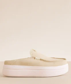 HEYDUDE™ Austin Lift Classic Leather Mule Custard New