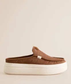 Shoes | HEYDUDE™ Austin Lift Deboss Skulls Mule Shoe Tan